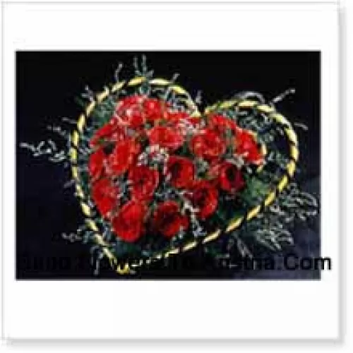 Heart Shaped Basket Of 41 Red Roses